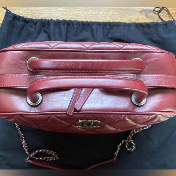 CHANEL Burgundy Leather Bowling Bag! - Picture 11 of 11
